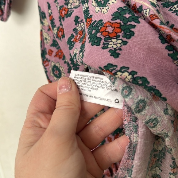 Knox Rose Purple Paisley Cottage-core Peasant Belted Midi Dress Size XS - Picture 6 of 8